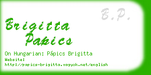brigitta papics business card